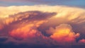Dramatic sunset sky with colorful clouds displaying shades of pink and orange during twilight Royalty Free Stock Photo
