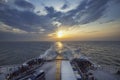 Scenic Sunset Clouds from the Deck of Crossing Ferry