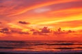 Dramatic sunset sky over the tropical sea Royalty Free Stock Photo