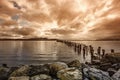 Dramatic sunset sky at Puerto Natales, Chile Royalty Free Stock Photo
