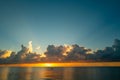 Dramatic sunset sky. sea. Calm sea with sunset sky through the clouds over. Meditation ocean and sky background Royalty Free Stock Photo