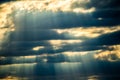 Dramatic sunset sky, sun rays Royalty Free Stock Photo