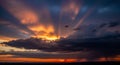 Dramatic Sunset Sky with Sun Rays Breaking Through Dark Storm Clouds 20260220 795 Royalty Free Stock Photo