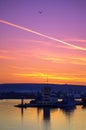 Dramatic sunset sky Varna port