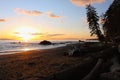 Vancouver Island Sunset at Sombrio Beach in Juan de Fuca Marine Park, British Columbia, Canada Royalty Free Stock Photo