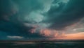 Dramatic Sunset Storm Clouds over Flatlands Royalty Free Stock Photo