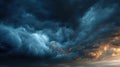 dramatic sunset stormy cloudscape Royalty Free Stock Photo