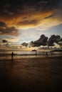 Dramatic sunset at Tanjung Aru Beach, Sabah Royalty Free Stock Photo