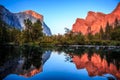 Dramatic Sunset on the Valley View, Yosemite National Park, California Royalty Free Stock Photo