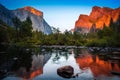 Dramatic Sunset on the Valley View, Yosemite National Park, California Royalty Free Stock Photo