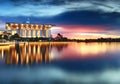 Dramatic sunset view at Iron Mosque, Putrajaya Royalty Free Stock Photo