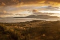 Dramatic Sunset View of Orcas Island, Washington. Royalty Free Stock Photo