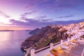 Tranquil evening view of Santorini island. Picturesque spring sunset Summer vacation. Traveling concept Royalty Free Stock Photo