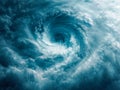 Dramatic swirling storm clouds forming a powerful natural cyclone with spiraling patterns showcasing intense atmospheric Royalty Free Stock Photo