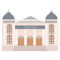 Dramatic theatre building icon, vector illustration