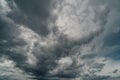 Dramatic thunder storm clouds at dark sky Royalty Free Stock Photo