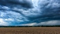 Dramatic thundercloud over a wheat field