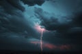 Dramatic Thunderstorm with Intense Lightning Strike at Dusk Royalty Free Stock Photo