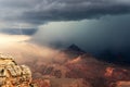 Thunderstorm with lightning over the Grand Canyon Royalty Free Stock Photo