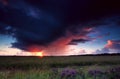 Dramatic thunderstorm over heathland Royalty Free Stock Photo