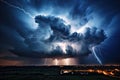 Dramatic thunderstorm sky for sky replacements with vibrant colors - background stock concepts