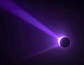 Dramatic Total Solar Eclipse with Purple Rays in Dark Outer Space Astronomy Phenomenon Royalty Free Stock Photo