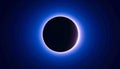 Dramatic Total Solar Eclipse with White Ring in Dark Blue Starry Sky Royalty Free Stock Photo