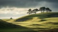 Dramatic Tree-covered Hills In Denmark: Captivating Atoll Photograph