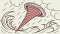 Destructive Tornado with Rain Vector Illustration, vector design Generative AI Royalty Free Stock Photo