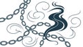Chains encircling dark flowing liquid, symbolizing restraint and hidden forces, vector design Generative AI Royalty Free Stock Photo