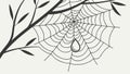 Spider Web on Bare Branches with Dewdrop, vector design Generative AI Royalty Free Stock Photo