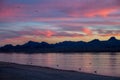 Dramatic vibrant sunset scenery at Lake Havasu, Arizona Royalty Free Stock Photo
