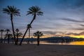 Dramatic vibrant sunset scenery at Lake Havasu, Arizona Royalty Free Stock Photo