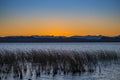 Dramatic vibrant sunset scenery in Lake Havasu, Arizona Royalty Free Stock Photo