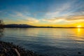 Dramatic vibrant sunset scenery in Lake Havasu State Park, Arizona Royalty Free Stock Photo