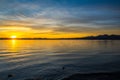 Dramatic vibrant sunset scenery in Lake Havasu State Park, Arizona Royalty Free Stock Photo