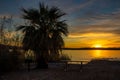 Dramatic vibrant sunset scenery in Lake Havasu State Park, Arizona Royalty Free Stock Photo