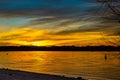 Dramatic vibrant sunset scenery in Lake Havasu State Park, Arizona Royalty Free Stock Photo