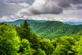 Dramatic view of the Appalachian Mountains from Newfound Gap Road, at Great Smoky Mountains National Park, Tennessee. Royalty Free Stock Photo