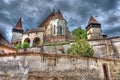 Dramatic view of Biertan Fortified Church, Transylvania, Romania Royalty Free Stock Photo