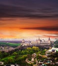 Dramatic view on the castle in Kamianets-Podilskyi Royalty Free Stock Photo