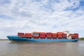 Dramatic View of Fully Loaded Container Ship