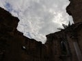 Dramatic view of the interior of the castle.