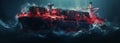 Ocean Fury: Cargo Ship Amidst Stormy Seas Royalty Free Stock Photo