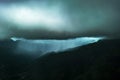 Dramatic view in the mountains during heavy rain.