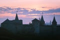 Dramatic view on the castle in Kamianets-Podilskyi in spring. Ukraine Royalty Free Stock Photo