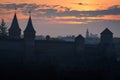 Dramatic view on the castle in Kamianets-Podilskyi in spring. Ukraine Royalty Free Stock Photo