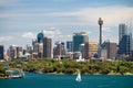 Dramatic view at Sydney city urban skyline Royalty Free Stock Photo