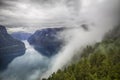 Dramatic view to Sognefjord in Norway Royalty Free Stock Photo