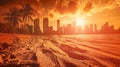 Dramatic visual of global warming impact with intense heat concept in realistic image Royalty Free Stock Photo